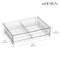 mDesign Wide Plastic Stackable Glasses Organizer Box, 2 Drawers, 2 Pack, Clear